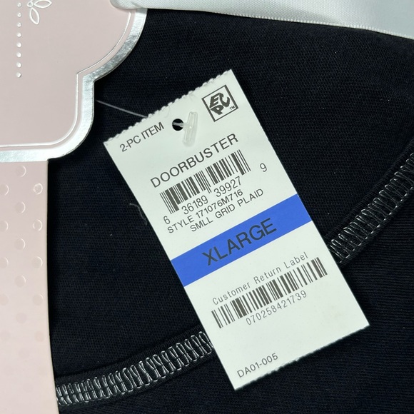 Charter Club Women’s Small Grid Plaid Pajama Set H - Picture 3 of 4